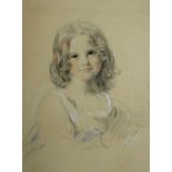 English School, late 19th Century - head and shoulder portrait of a young girl,