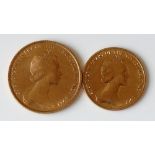 Coins, Isle of Man, 1965, Gold Sovereign and Half Sovereign,