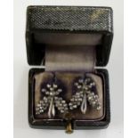 A pair of late 18th / early 19th Century cut steel earrings modelled as insects,