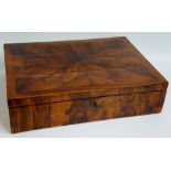 A laburnum oyster veneered rectangular box,