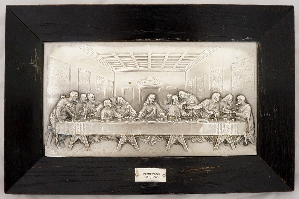 A Continental 800 standard relief panel of The Last Supper, 13cm x 25cm, - Image 2 of 2