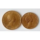 Coins, Isle of Man, 1965, Gold Sovereign and Half Sovereign,