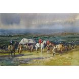 Michael Crawley - Belvoir Point-to-Point, watercolour heightened with bodycolour,