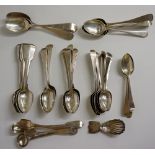 A Collection of thirty-six 18/19th Century various teaspoons & a caddy spoon (37), including:
Five