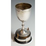 A late Victorian goblet mounted as a Challenge cup,