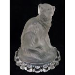 A Baccarat frosted glass model of a dog, 13.5cm high, 10.