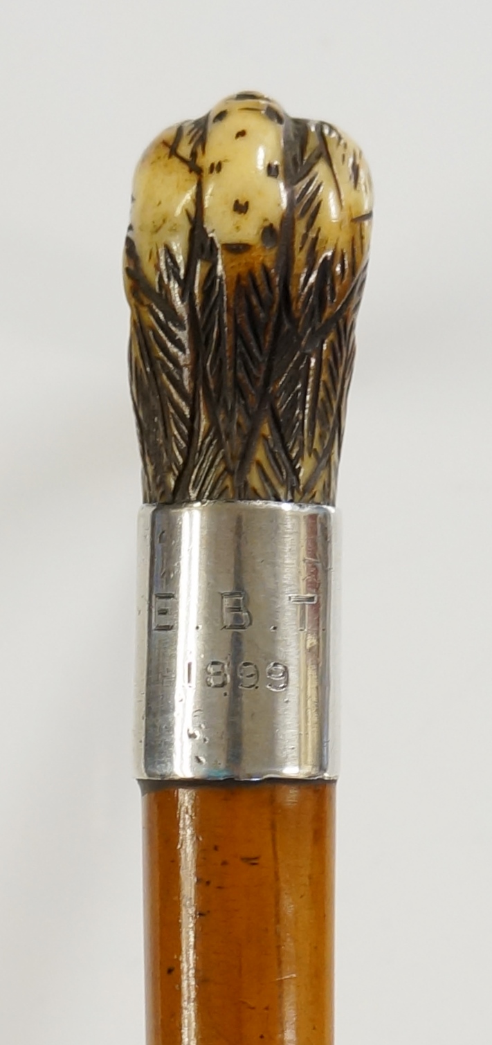 A Brigg of London antler topped walking stick carved in the form of a bird's head, - Image 2 of 3