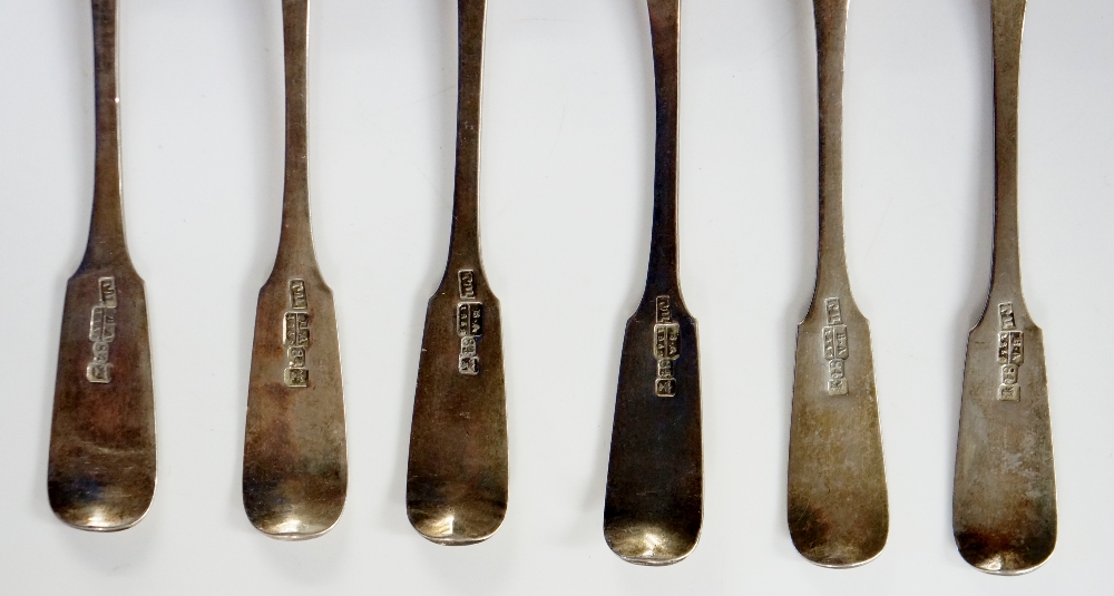 A set of six 19th Century Russian Fiddle pattern teaspoons, - Image 3 of 4