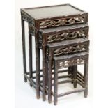 A nest of four Chinese hardwood tables,