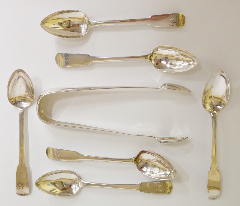 Scottish Provincial - a set of six 19th Century Fiddle pattern teaspoons, - Image 3 of 4