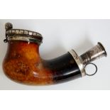 A silver mounted meerschaum pipe bowl,