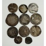 Coins, Great Britain, Hammered Silver, Edward VI, Sixpence (holed); Elizabeth I, Sixpence 1564,