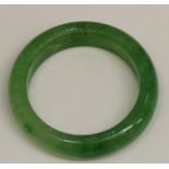 A plain jade ring of green colour, ring size M/N,