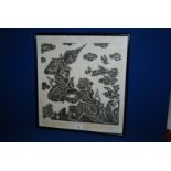 An Indonesian print, 17'' x 17''.