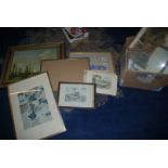 A quantity of etchings, prints etc.