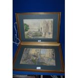 A pair of framed and mounted Paintings b