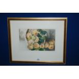 A framed and mounted still life depictin