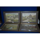 Four Anita Hall prints of Country Landsc