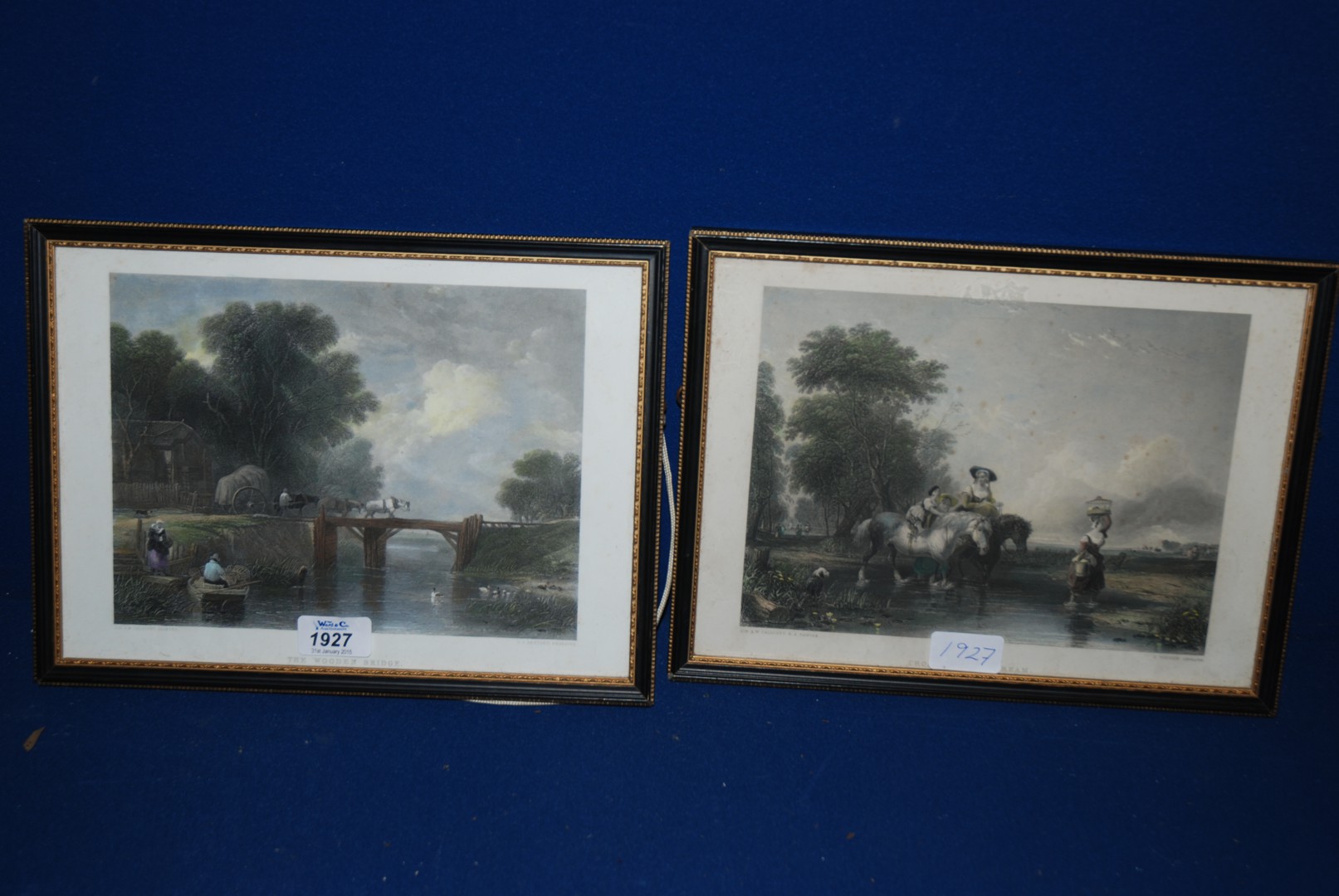 Two pastoral river scenes, one by Sir A.