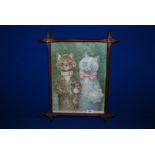 A framed Print of two cats entitled ''A