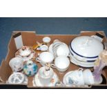 A quantity of china including two Falconware lidded Tureens, Royal Worcester gilt cruet,