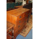 A late Victorian Satinwood Chest of two short over three long graduated drawers, moulded edge top