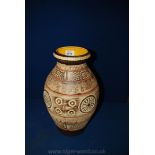 A 1970's West German matt finished Pot in raised geometric designs, 16" high