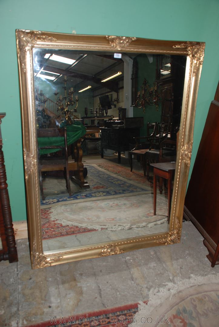 A large gilt framed wall Mirror, 41" x 54"
