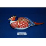 A Royal Crown Derby Pheasant - with gold button stopper