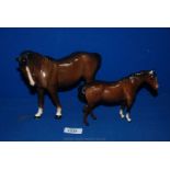 One large and one small Beswick Horse - small one a/f