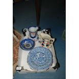 Two Gaudy Jugs, Imari plates etc, all a/f.