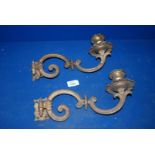 A pair of Brass Candle Sconces for a Piano.