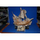 A Barn Find of a 1920's Pond Yacht in the Form of a Tudor Galleon for Restoration Complete with
