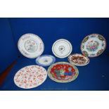 A quantity of display Plates including Wedgwood 'Appledore', two Myott Meakin, two Doulton,