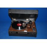 A Decca Gramophone, black case,