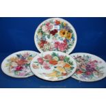 A set of Bradford Exchange collectors Plates in floral patterns