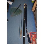 A Hardy 'Favourite' 8' graphite fly Rod and landing Net.