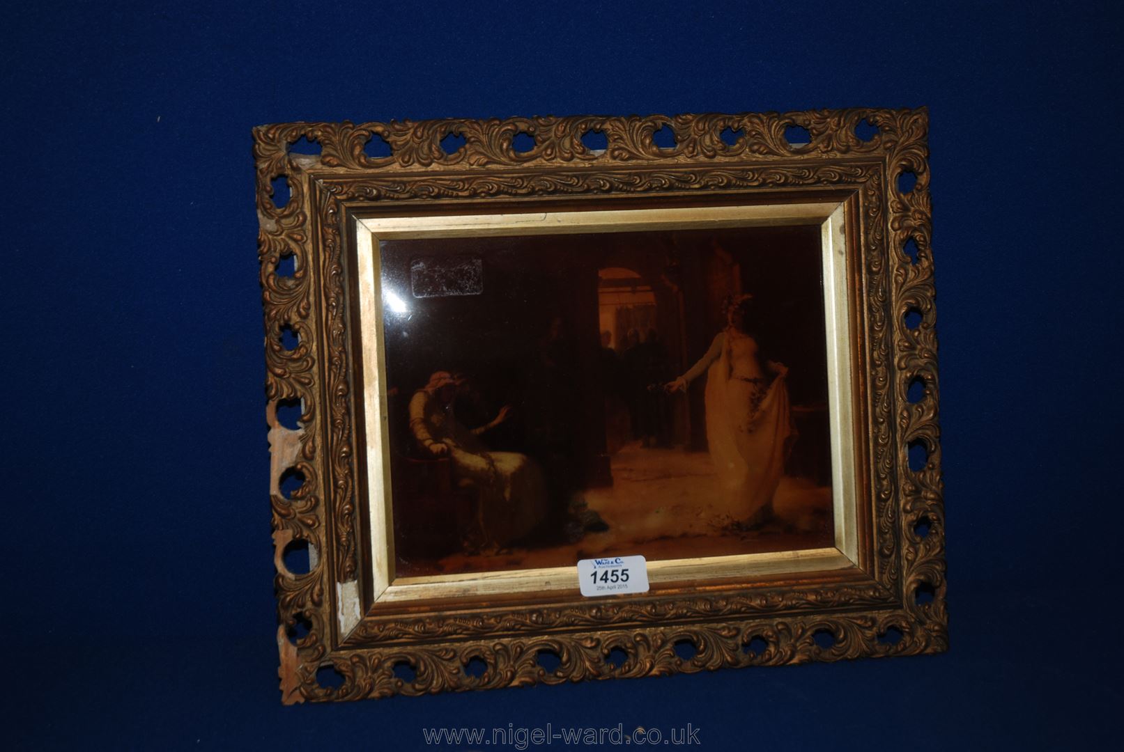 A Crystoleum in a gilt frame of a lady.