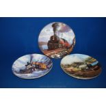 Three Royal Doulton Plates depicting Trains