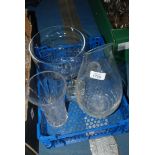 A quantity of glass including vases, bowl, etc.