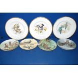 Four Wedgwood collectors Plates - 'The Waters Edge' and three Bodum bone china 'Bird' Plates