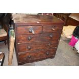 A Victorian Mahogany Chest of two short over three long Drawers, bull nose moulded rectangular top