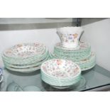 A Minton 'Haddon Hall' part Dinner Service including eight dinner and breakfast plates, eight