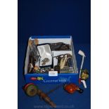 A quantity of miscellanea including pipes, nut crackers, coins, corkscrews etc.