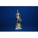 A signed Pewter figure of Chas C. Stadden of a Royal Marines Bandsman Drummer