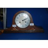 A 1920's Oak Cased Napoleon Hat Mantle Clock with Chiming Movement by Haller of the Black Forest.