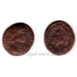 A Roman Bronze Nummus Coin of Valentinian II Caesar 375 - 392 AD Obverse Laureated Head Right -