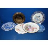 A quantity of Plates including Copenhagen Christmas Plate, Copeland Spode decorative Plate, an