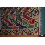 A Turkish Kelim, hand woven with geometric design, 5'10'' x 3'10'' approx