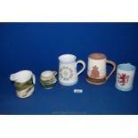 A Denby tankard commissioned for the Royal Air Force a/f, plus another with broken handle,